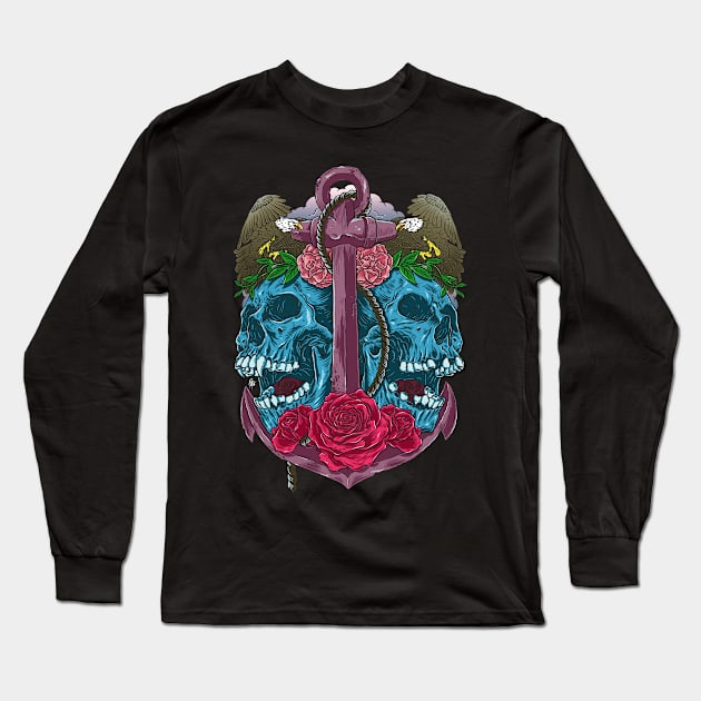 DEATH DOWN BELOW Long Sleeve T-Shirt by skowl